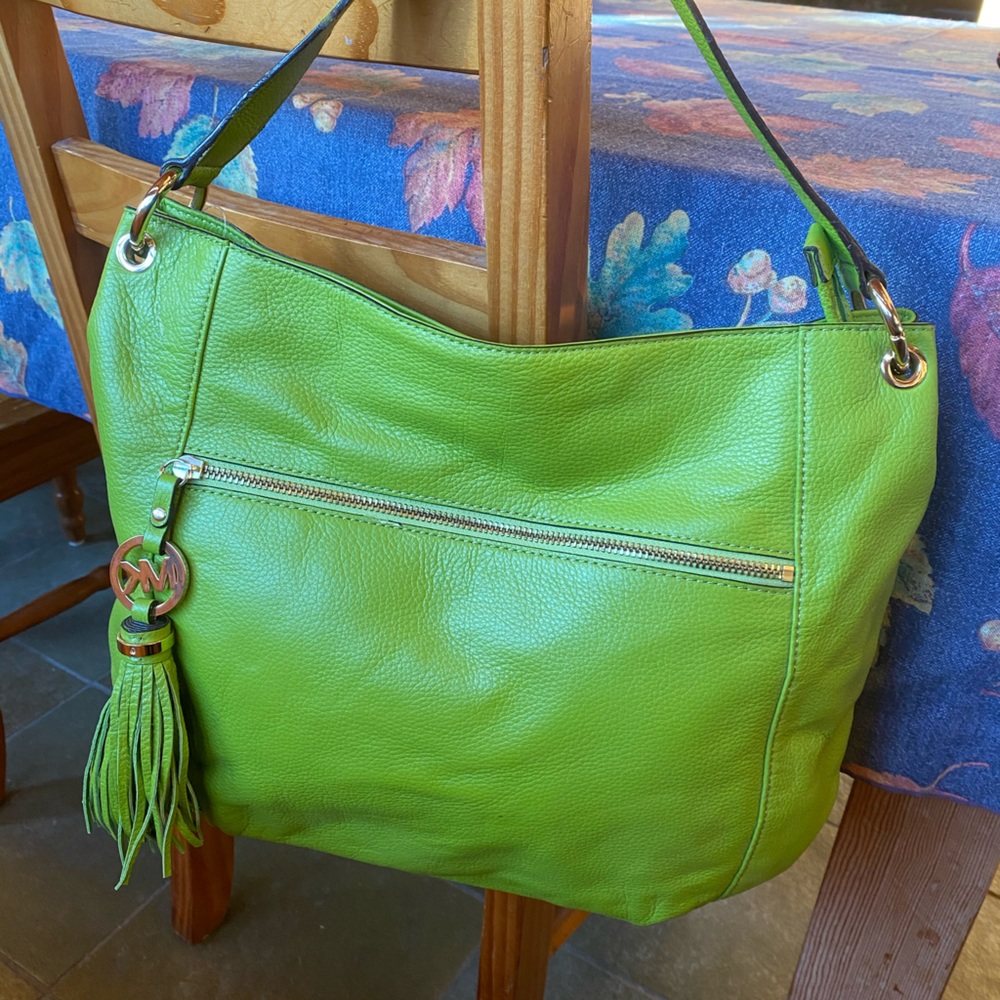 Michael Kors green shoulder bag